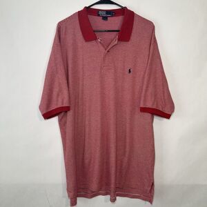 Polo Ralph Lauren Polo Shirt Mens Size XL Red White Striped Blue Pony Logo